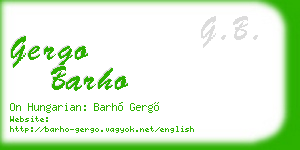 gergo barho business card